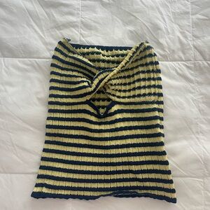 Striped Yellow and Black Knit Top